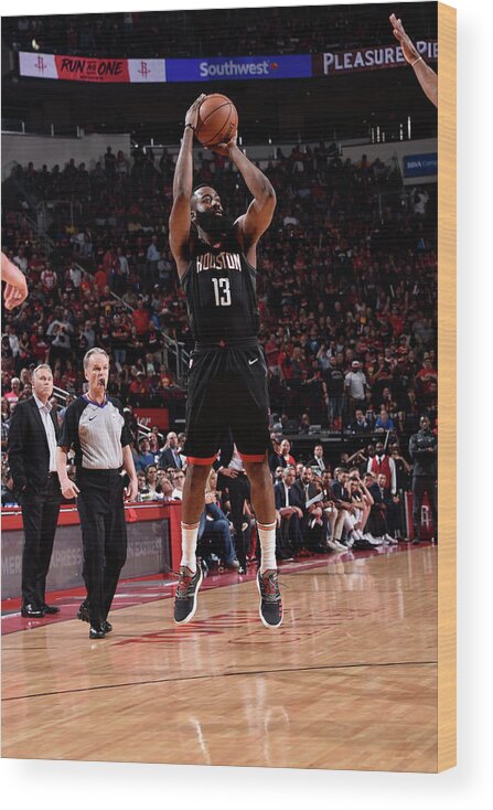 James Harden Wood Print featuring the photograph James Harden #27 by Bill Baptist