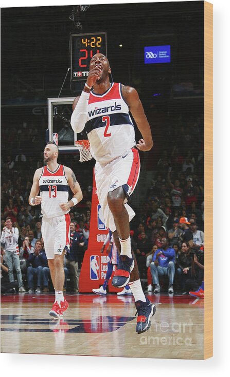Nba Pro Basketball Wood Print featuring the photograph John Wall by Ned Dishman