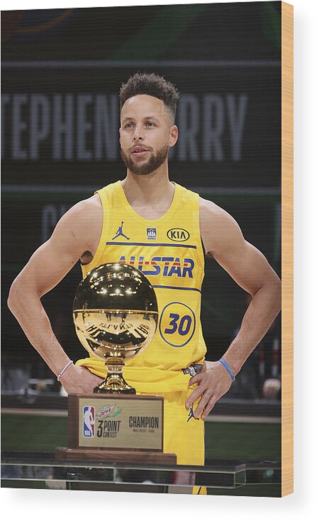 Stephen Curry Wood Print featuring the photograph Stephen Curry #28 by Nathaniel S. Butler