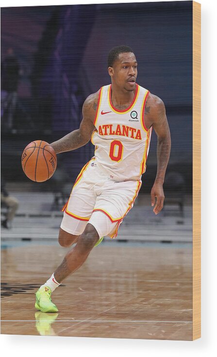 Brandon Goodwin Wood Print featuring the photograph Atlanta Hawks v Charlotte Hornets #3 by Brock Williams-Smith