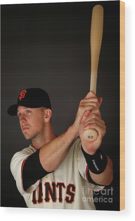 Media Day Wood Print featuring the photograph Buster Posey by Christian Petersen