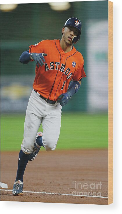 Game Two Wood Print featuring the photograph Carlos Correa by Bob Levey