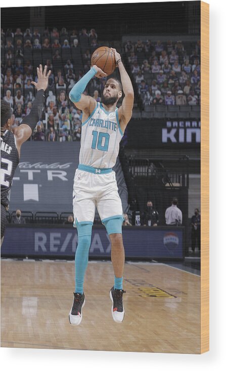 Caleb Martin Wood Print featuring the photograph Charlotte Hornets v Sacramento Kings by Rocky Widner