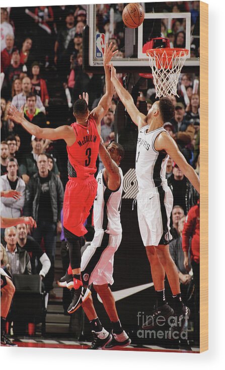 Nba Pro Basketball Wood Print featuring the photograph C.j. Mccollum by Cameron Browne