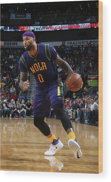 Smoothie King Center Wood Print featuring the photograph Demarcus Cousins by Layne Murdoch