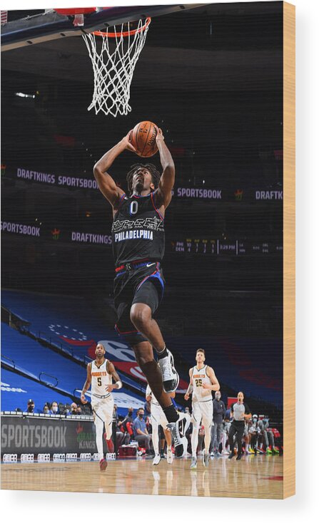 Tyrese Maxey Wood Print featuring the photograph Denver Nuggets v Philadelphia 76ers #3 by Jesse D. Garrabrant