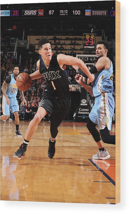 Devin Booker Wood Print featuring the photograph Devin Booker by Michael Gonzales