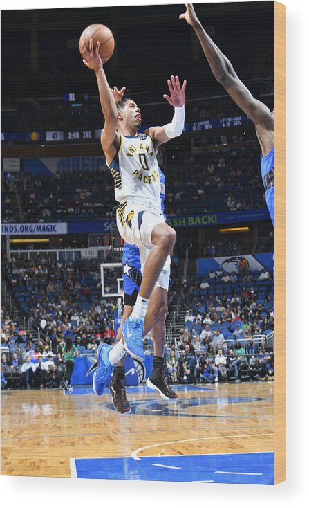 Tyrese Haliburton Wood Print featuring the photograph Indiana Pacers v Orlando Magic by Gary Bassing