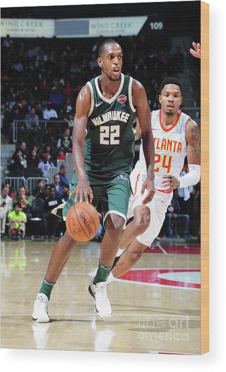 Khris Middleton Wood Print featuring the photograph Khris Middleton by Scott Cunningham