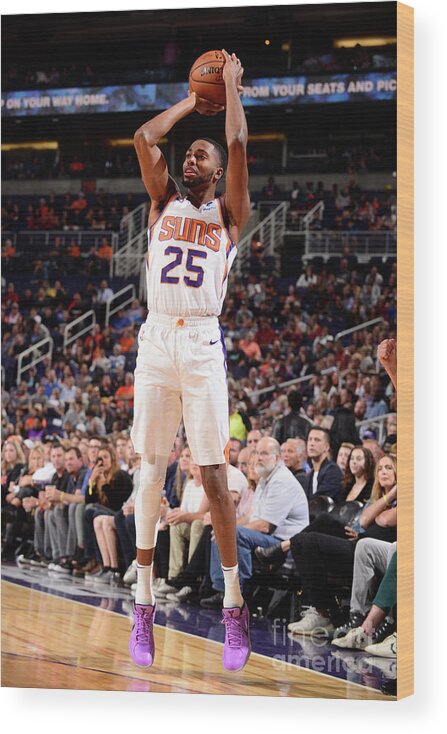 Mikal Bridges Wood Print featuring the photograph Ricky Rubio by Barry Gossage