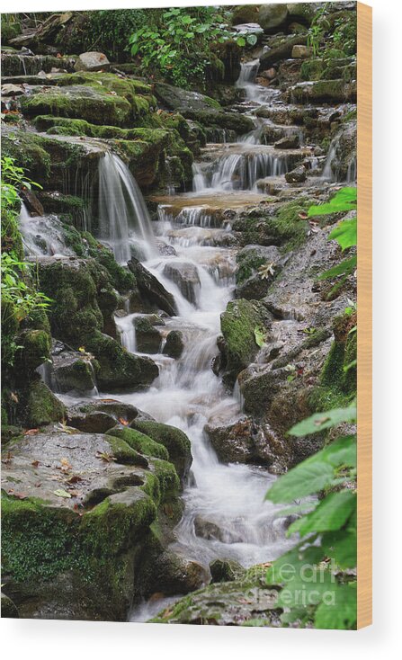 Water Wood Print featuring the photograph Running Water by Phil Perkins
