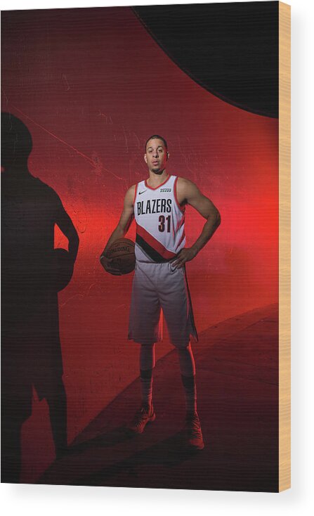 Media Day Wood Print featuring the photograph Seth Curry by Sam Forencich