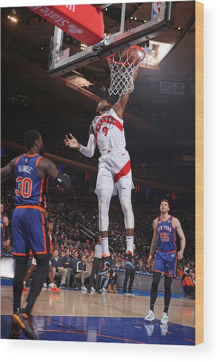 Nba Pro Basketball Wood Print featuring the photograph Toronto Raptors v New York Knicks #3 by Nathaniel S. Butler