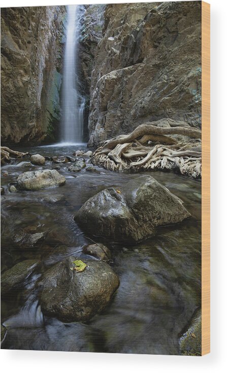 Waterfall Wood Print featuring the photograph Waterfalls of Millomeri at Platres Troodos mountains Cyprus #3 by Michalakis Ppalis