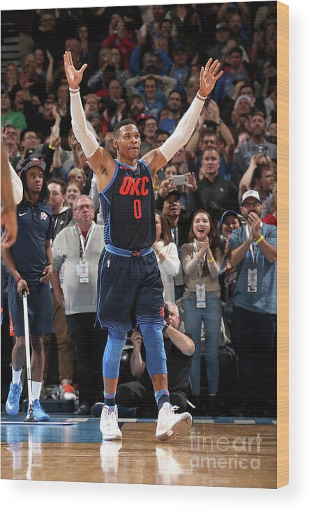 Russell Westbrook Wood Print featuring the photograph Russell Westbrook #32 by Layne Murdoch