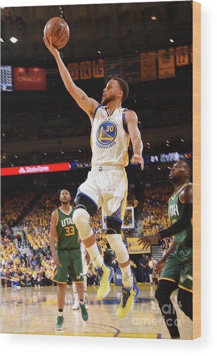 Stephen Curry Wood Print featuring the photograph Stephen Curry #32 by Andrew D. Bernstein