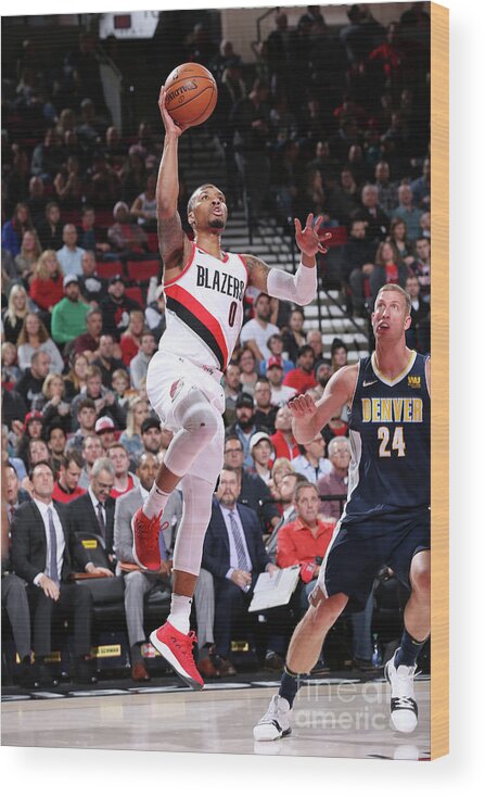 Nba Pro Basketball Wood Print featuring the photograph Damian Lillard by Sam Forencich