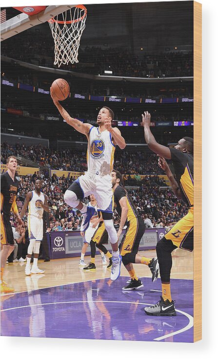 Nba Pro Basketball Wood Print featuring the photograph Stephen Curry by Andrew D. Bernstein