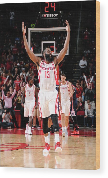 James Harden Wood Print featuring the photograph James Harden #39 by Bill Baptist