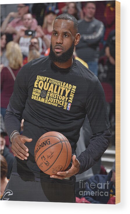 Lebron James Wood Print featuring the photograph Lebron James #39 by David Liam Kyle