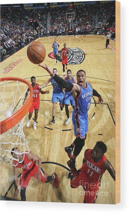 Smoothie King Center Wood Print featuring the photograph Russell Westbrook by Layne Murdoch