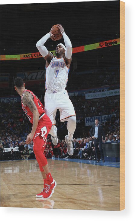 Nba Pro Basketball Wood Print featuring the photograph Carmelo Anthony by Layne Murdoch