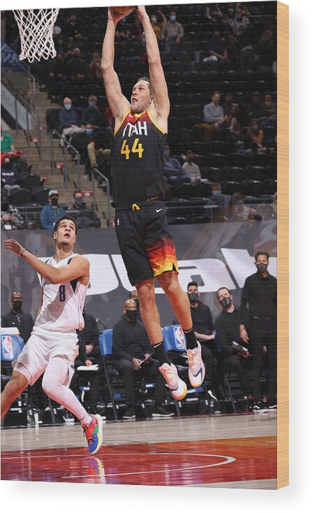 Bojan Bogdanovic Wood Print featuring the photograph Dallas Mavericks v Utah Jazz #4 by Melissa Majchrzak