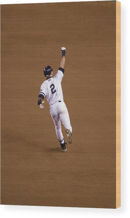 People Wood Print featuring the photograph Derek Jeter by Ezra Shaw
