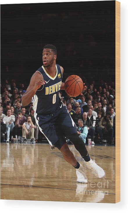 Nba Pro Basketball Wood Print featuring the photograph Emmanuel Mudiay by Nathaniel S. Butler
