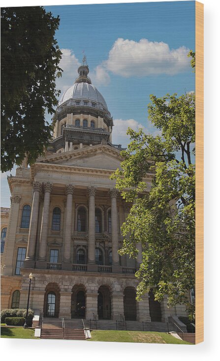 Usa Wood Print featuring the photograph Illinois state capitol in Springfield, Illinois #4 by Eldon McGraw