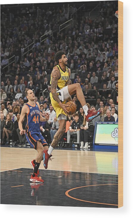 Nba Pro Basketball Wood Print featuring the photograph Indiana Pacers v New York Knicks #4 by David Dow