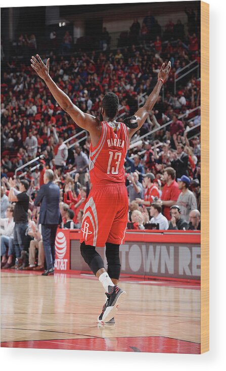 Nba Pro Basketball Wood Print featuring the photograph James Harden by David Dow