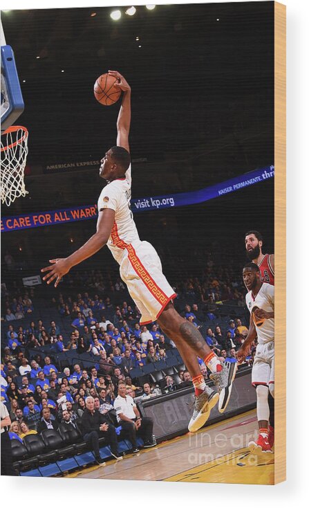 Kevon Looney Wood Print featuring the photograph Kevon Looney #4 by Noah Graham