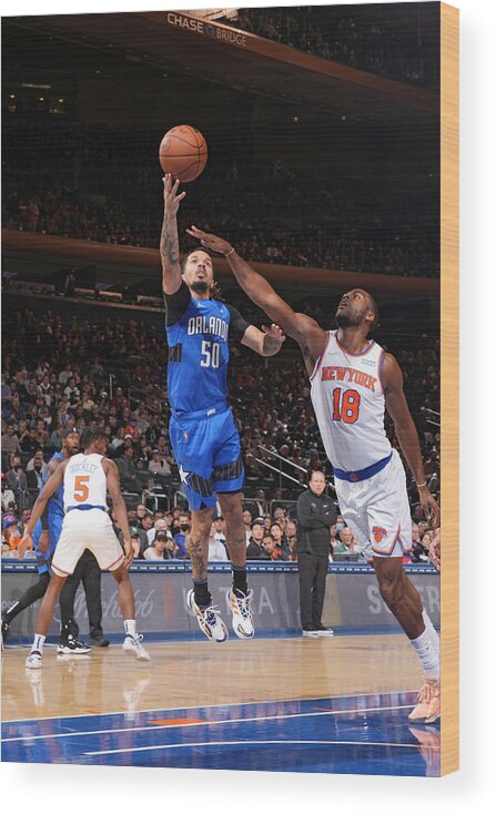Nba Pro Basketball Wood Print featuring the photograph Orlando Magic v New York Knicks by Jesse D. Garrabrant