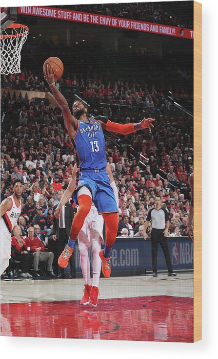 Playoffs Wood Print featuring the photograph Paul George by Zach Beeker