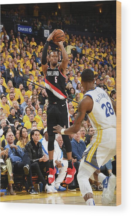 Playoffs Wood Print featuring the photograph Rodney Hood by Andrew D. Bernstein