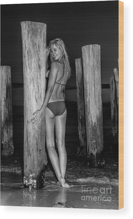 Athletic Wood Print featuring the photograph 4278 Elisa Naples Beach Florida by Amyn Nasser Fashion Photographer