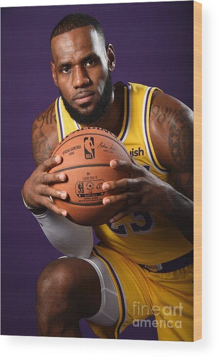 Media Day Wood Print featuring the photograph Lebron James by Andrew D. Bernstein