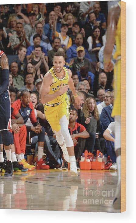 Nba Pro Basketball Wood Print featuring the photograph Stephen Curry by Noah Graham