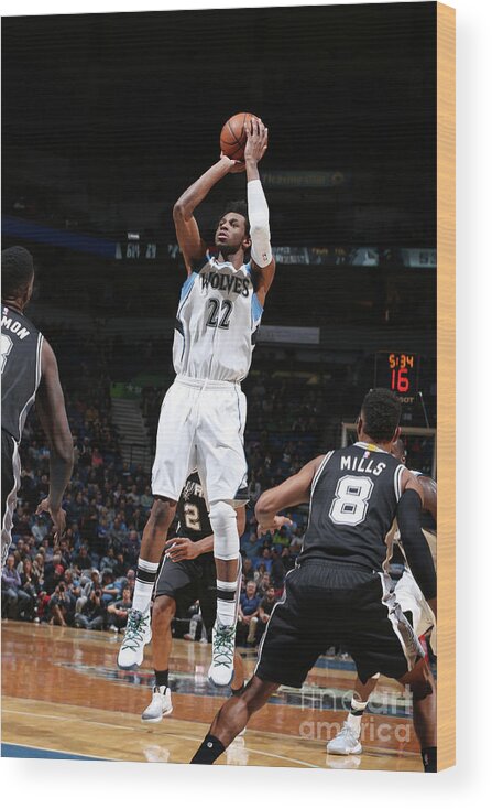 Andrew Wiggins Wood Print featuring the photograph Andrew Wiggins #5 by David Sherman