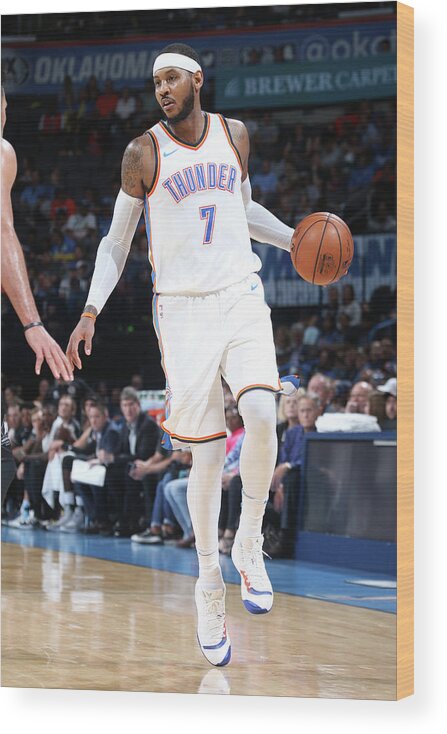 Carmelo Anthony Wood Print featuring the photograph Carmelo Anthony by Layne Murdoch