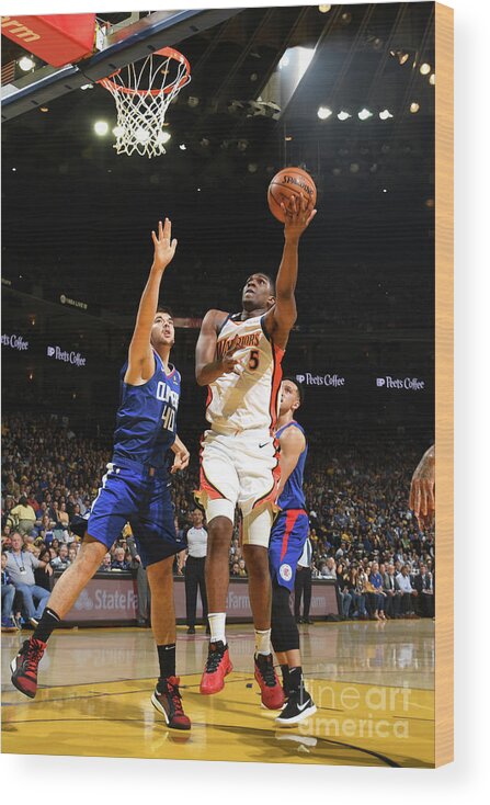 Nba Pro Basketball Wood Print featuring the photograph Kevon Looney by Noah Graham