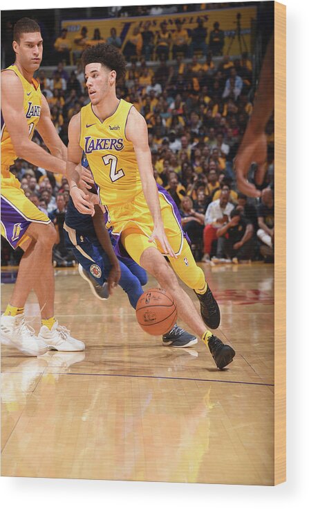 Nba Pro Basketball Wood Print featuring the photograph Lonzo Ball by Andrew D. Bernstein