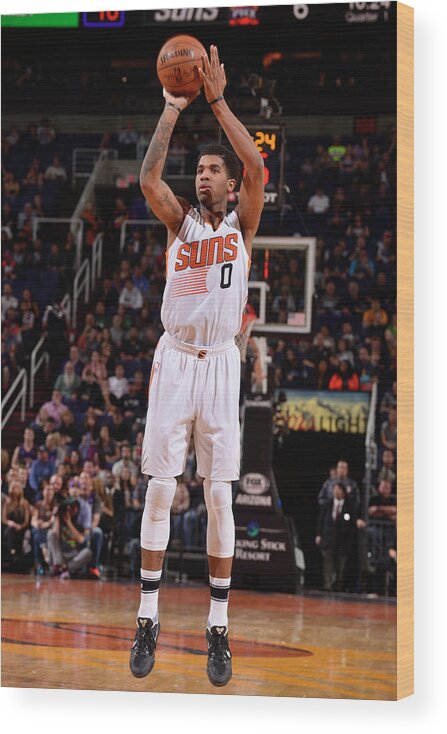 Nba Pro Basketball Wood Print featuring the photograph Marquese Chriss by Barry Gossage