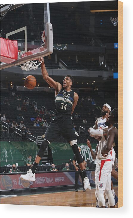 Giannis Antetokounmpo Wood Print featuring the photograph Giannis Antetokounmpo #50 by Gary Dineen