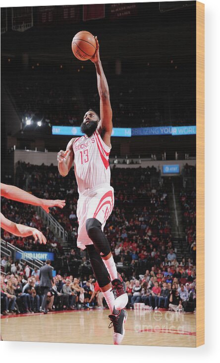 James Harden Wood Print featuring the photograph James Harden #59 by Bill Baptist