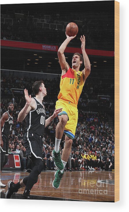 Brook Lopez Wood Print featuring the photograph Brook Lopez #6 by Nathaniel S. Butler