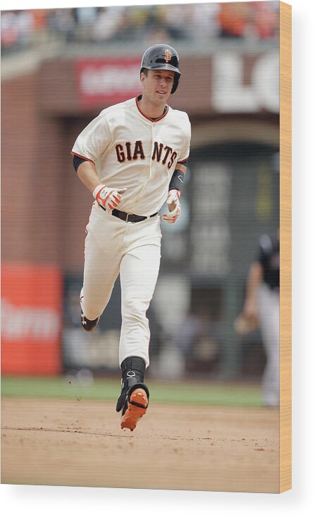 San Francisco Wood Print featuring the photograph Buster Posey by Ezra Shaw