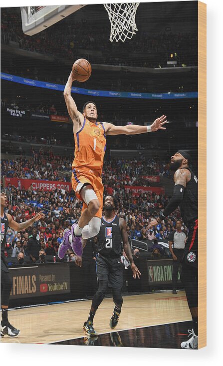 Devin Booker Wood Print featuring the photograph Devin Booker by Andrew D. Bernstein