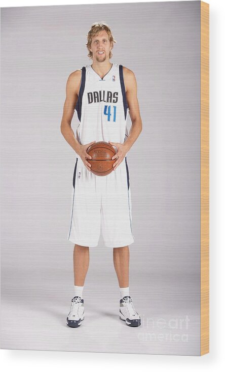 Media Day Wood Print featuring the photograph Dirk Nowitzki #6 by Glenn James